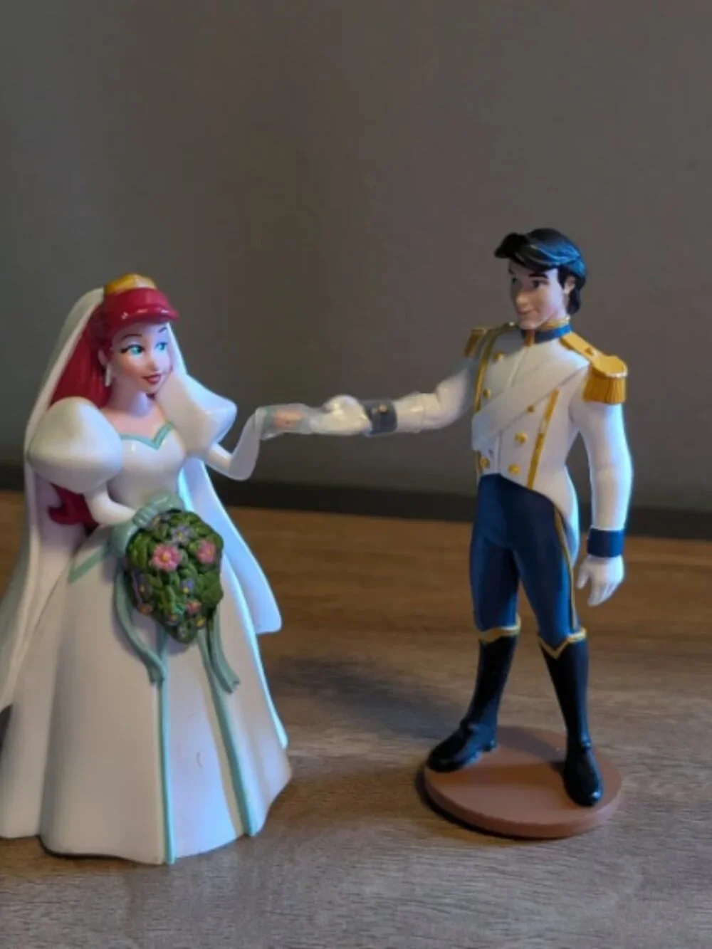 Disney Little Mermaid Ariel & Eric Wedding Figures Cake Topper Vintage